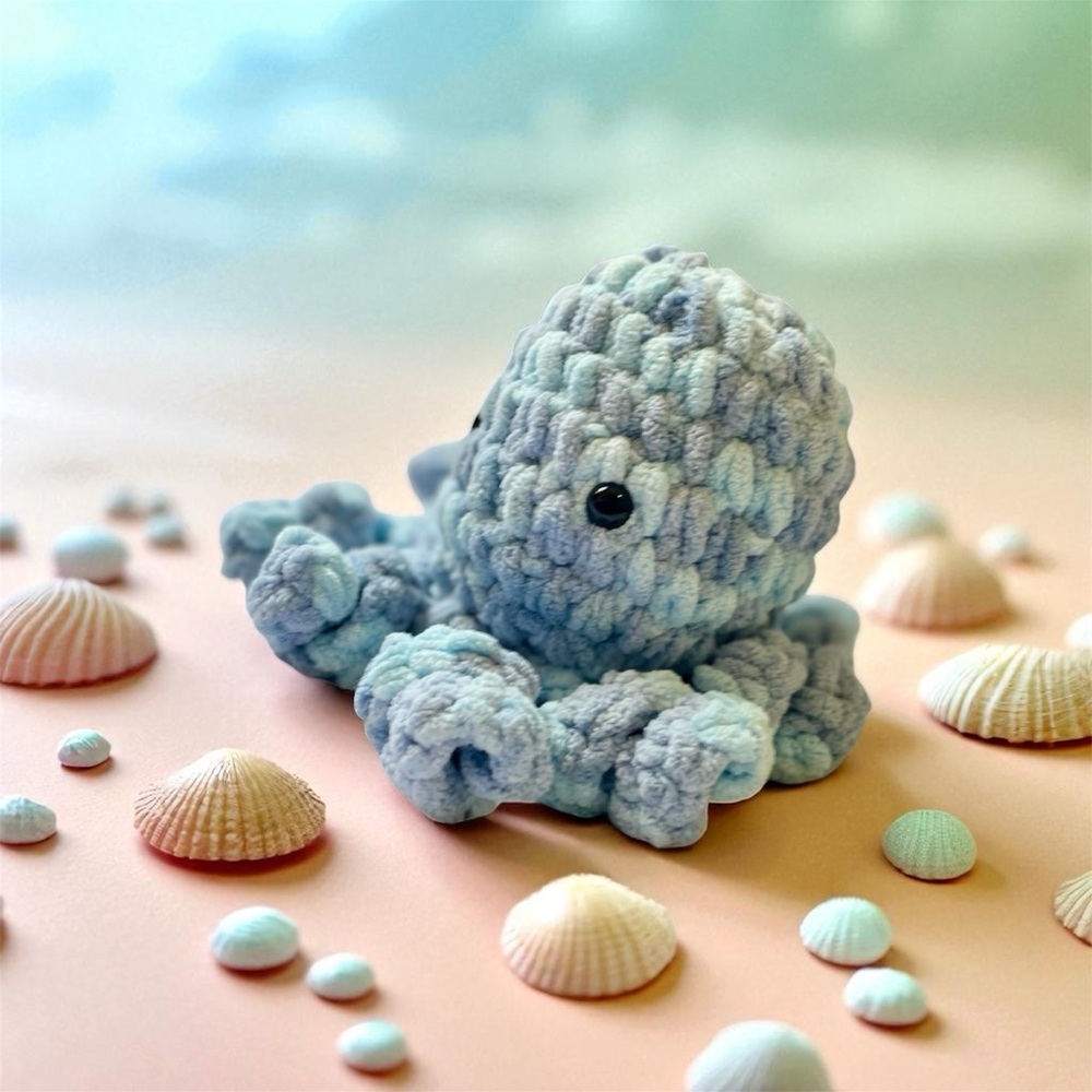 Handmade crochet octopus desk buddy - Picture 3 of 6